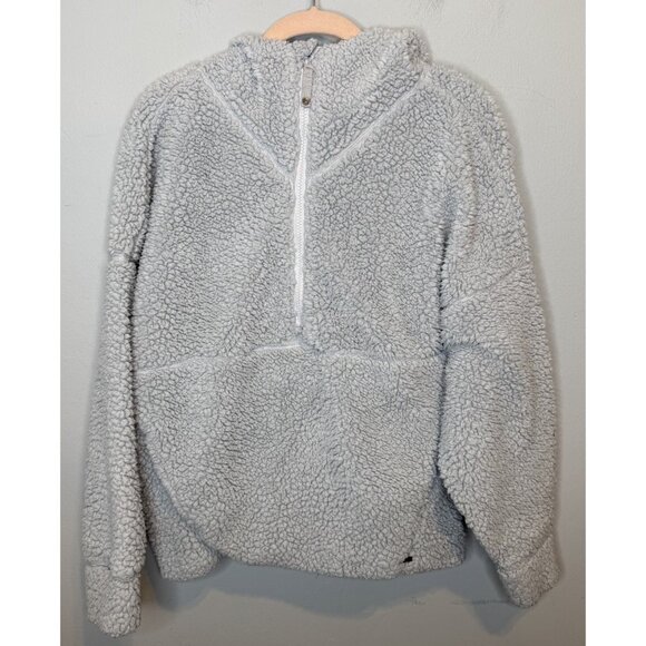 Women’s Prana Teddy Jacket Quarter Zip Medium Gray Hooded Grey Pullover - Picture 1 of 10